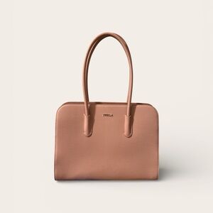 Furla Pale Pink Structured Leather Tote